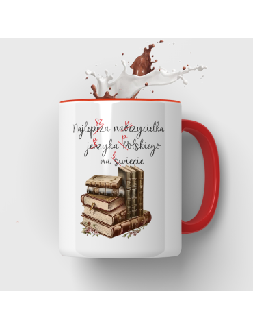 Kubek dla nauczycielki języka polskiego z błędami