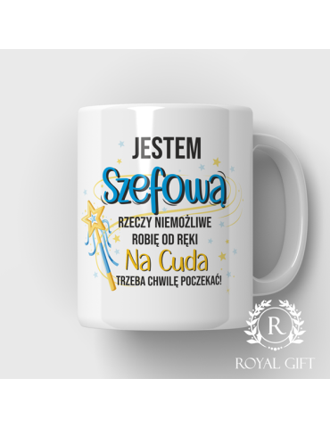 Kubek dla szefowej "Rzeczy niemożliwe załatwiam od ręki"