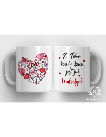 Kubek na walentynki z sercem