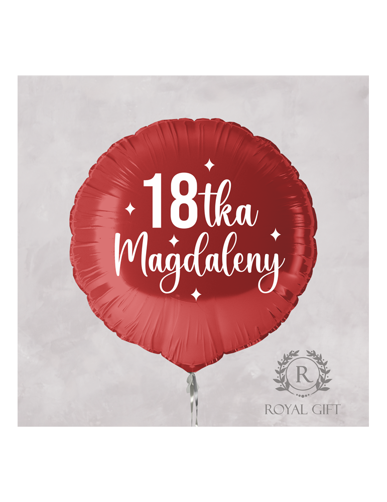 Naklejka na 18 urodziny z imieniem na balon lustro personalizowana