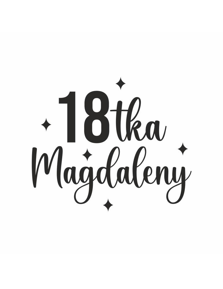 Naklejka na 18 urodziny z imieniem na balon lustro personalizowana