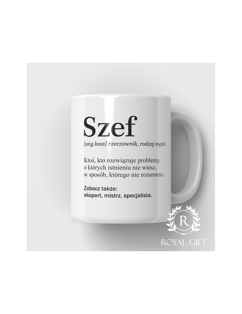 Śmieszny kubek dla szefa – definicja szefa – prezent do pracy