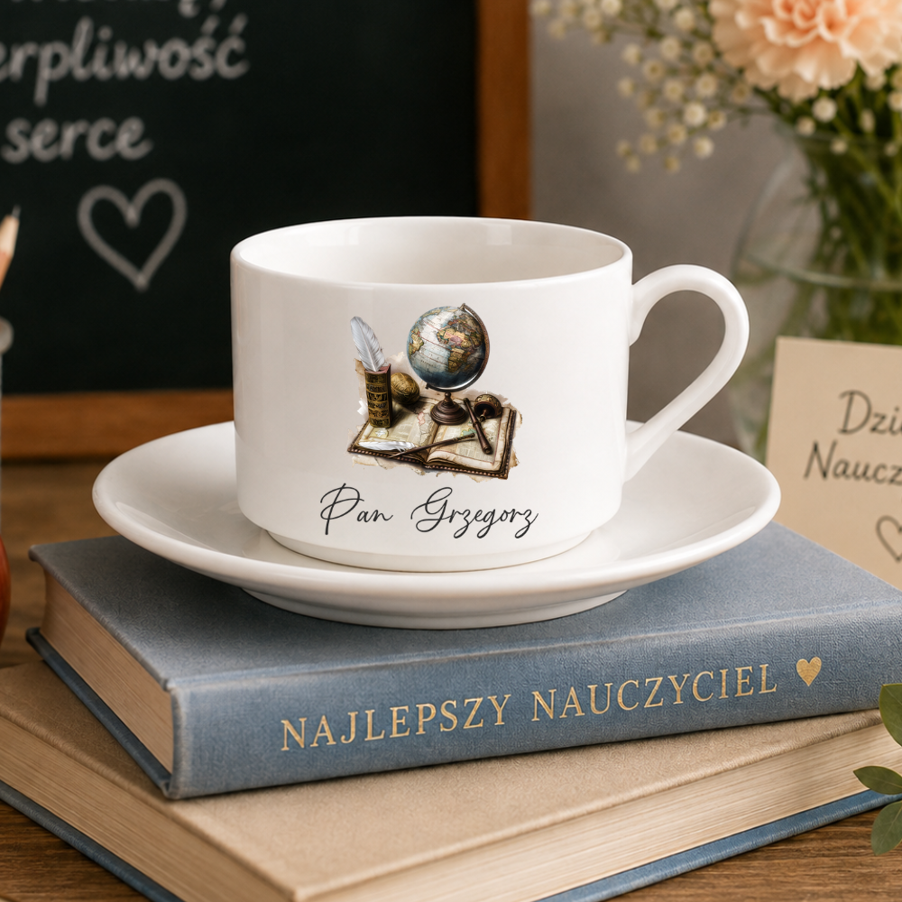Filiżanka dla nauczyciela imię klasa Nauczyciele otwierają drzwi do przyszłości
