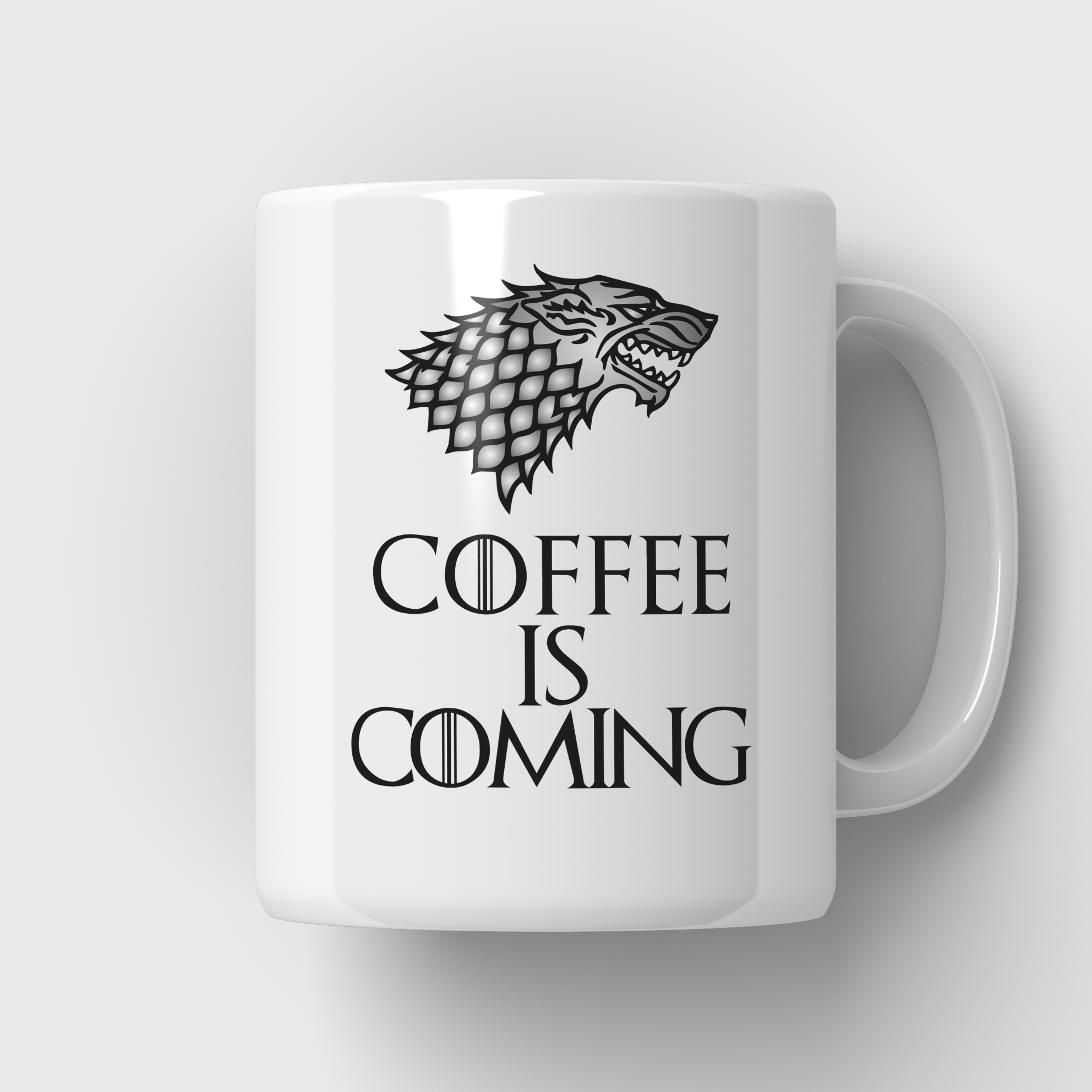 Kubek Coffee Is Coming z wilkiem – prezent dla fana fantasy
