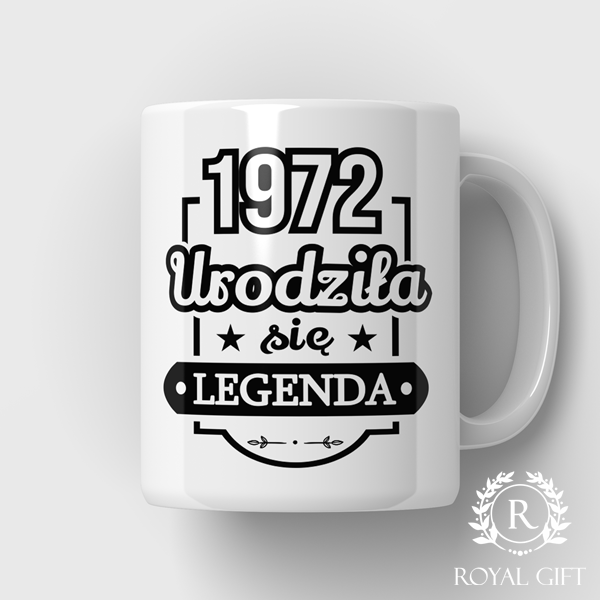 Śmieszny kubek na urodziny z datą – Urodziła się legenda