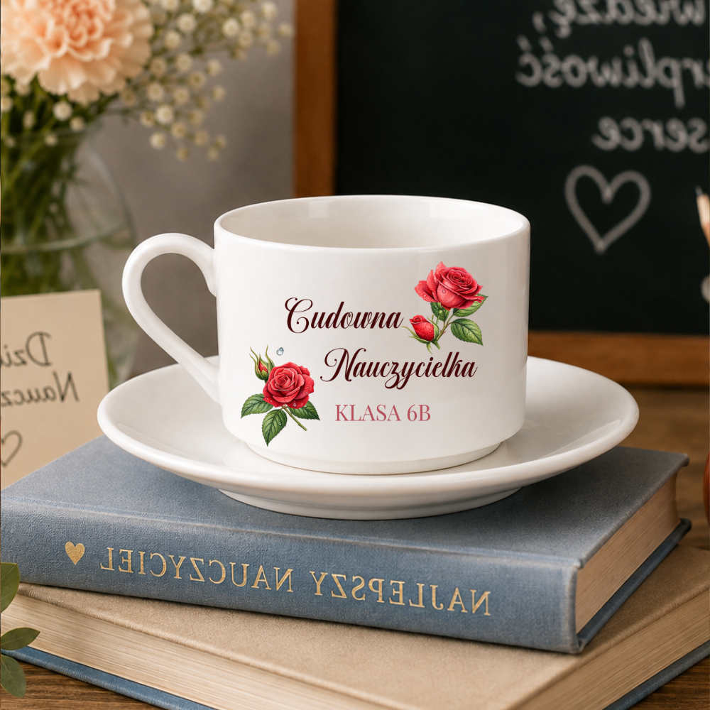 Prezent dla wychowawczyni od klasy filiżanka Cudowna Nauczycielka
