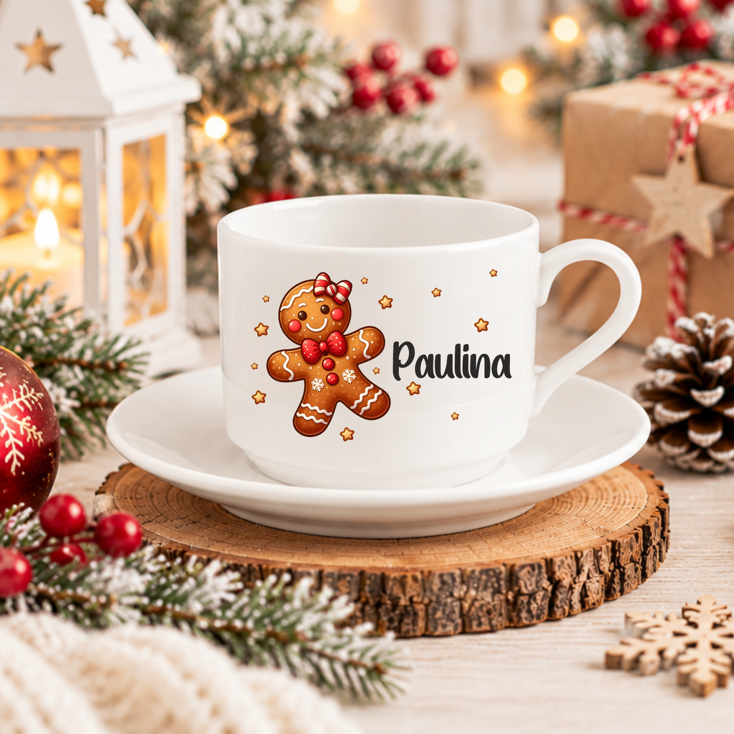 Personalizowana filiżanka z pierniczkiem – prezent na święta