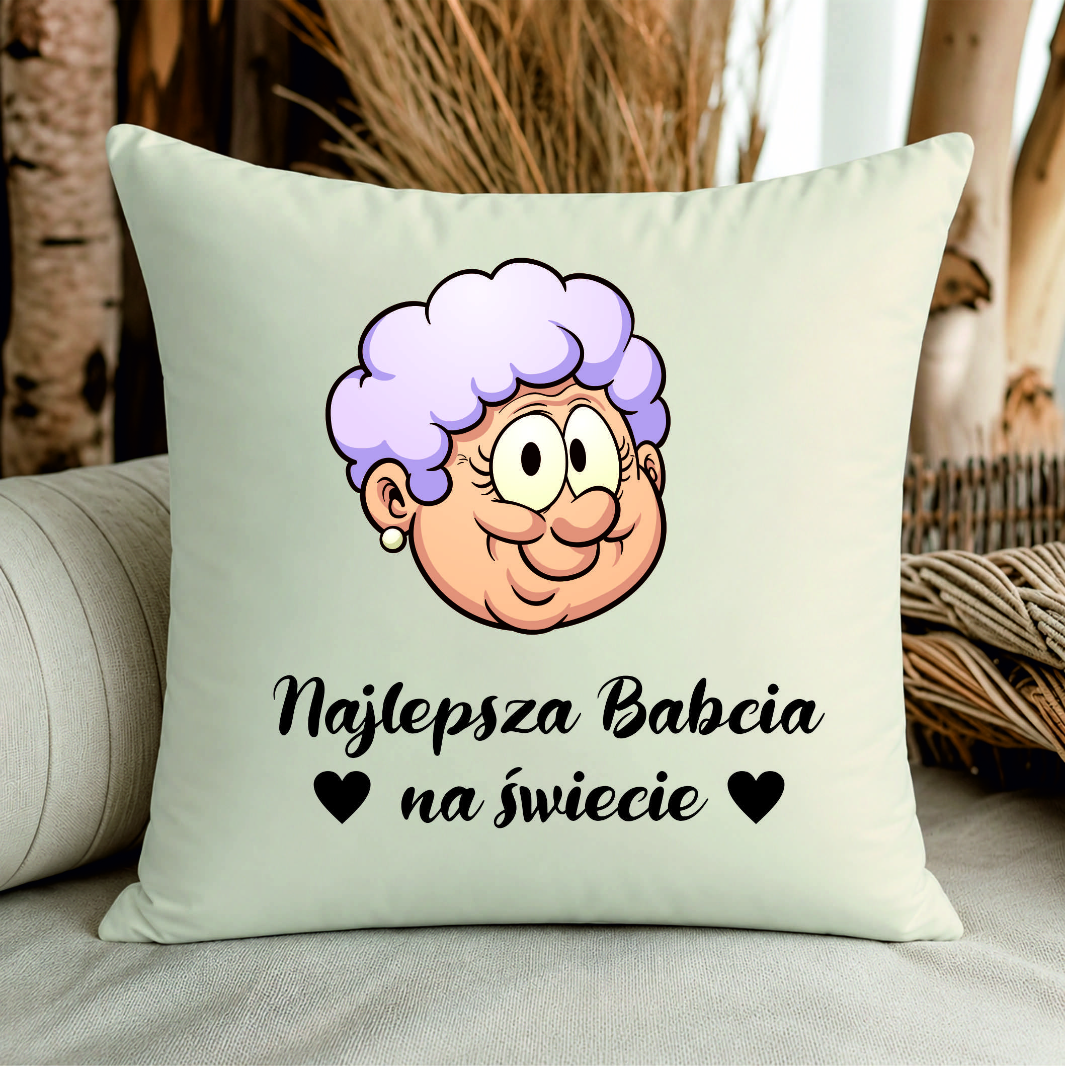 Poduszka z napisem „Najlepsza Babcia na świecie”